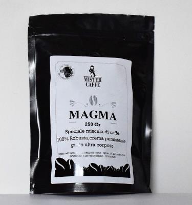 Caffè in grani miscela Magma 100% Robusta 250 gr